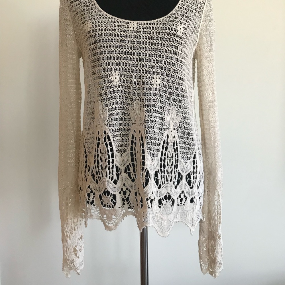 Urban Outfitters- Ecote Floral Accent Lace Top.